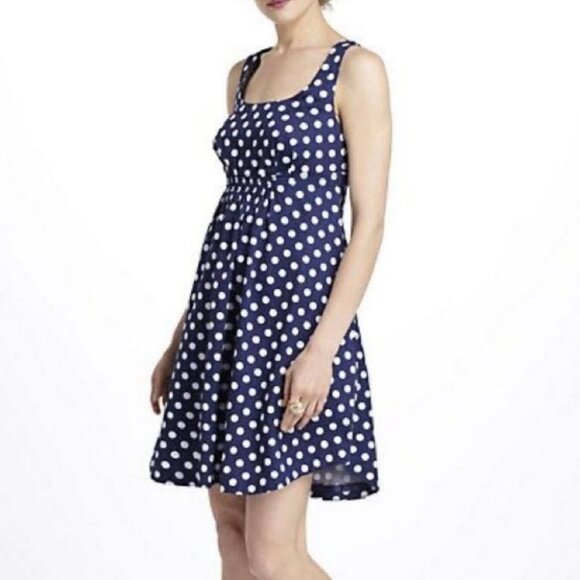 Anthropologie Dixie Dot Dress Blue White Polka Dot Vanessa Virginia Mini Size 0 - Picture 3 of 11
